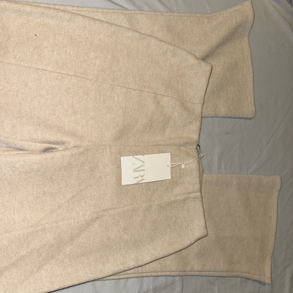 NWT Zara FLARED RIB PANTS - L - Picture 2 of 4